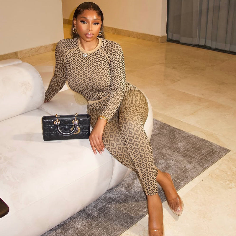 Jumpsuit för Dam – One Piece med Rund Hals & Långärmad Design