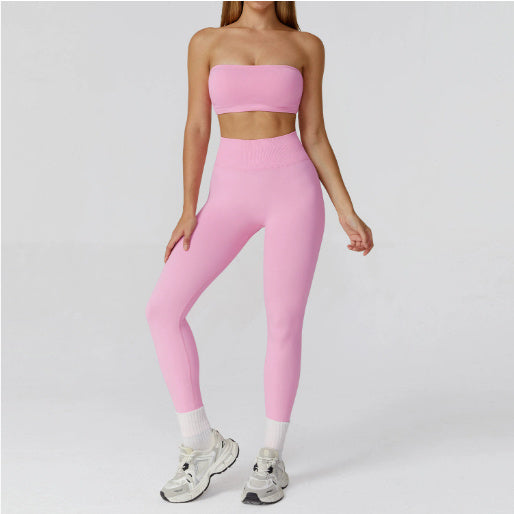 Träningsset Dam – Hollow-out Sport-BH med Snygg Rygg & Högmidjade Yogabyxor