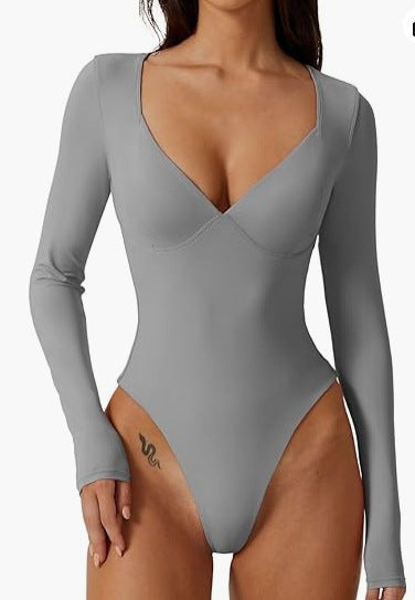 Elegant Bodysuit för Dam – Enkel One-Piece med T-back & Slimmande Korsett