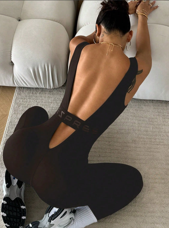 Jumpsuit för Dam – One Piece med Axelband, Öppen Rygg & Ankeldetalj