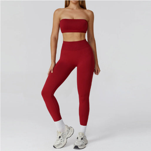 Träningsset Dam – Hollow-out Sport-BH med Snygg Rygg & Högmidjade Yogabyxor