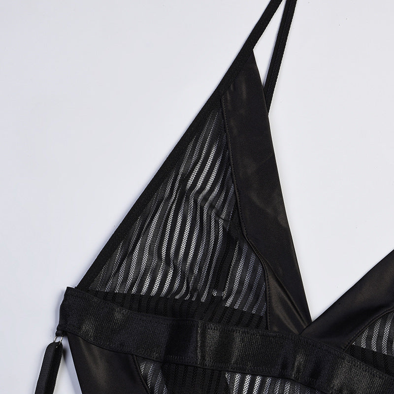 Bodysuit dam – mesh body shaper med smala axelband i figurnära design