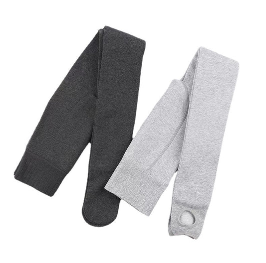 Tjocka Strumpbyxor för Dam – Bekväma Bomullsbyxor med Hög Midja & Randigt Mönster