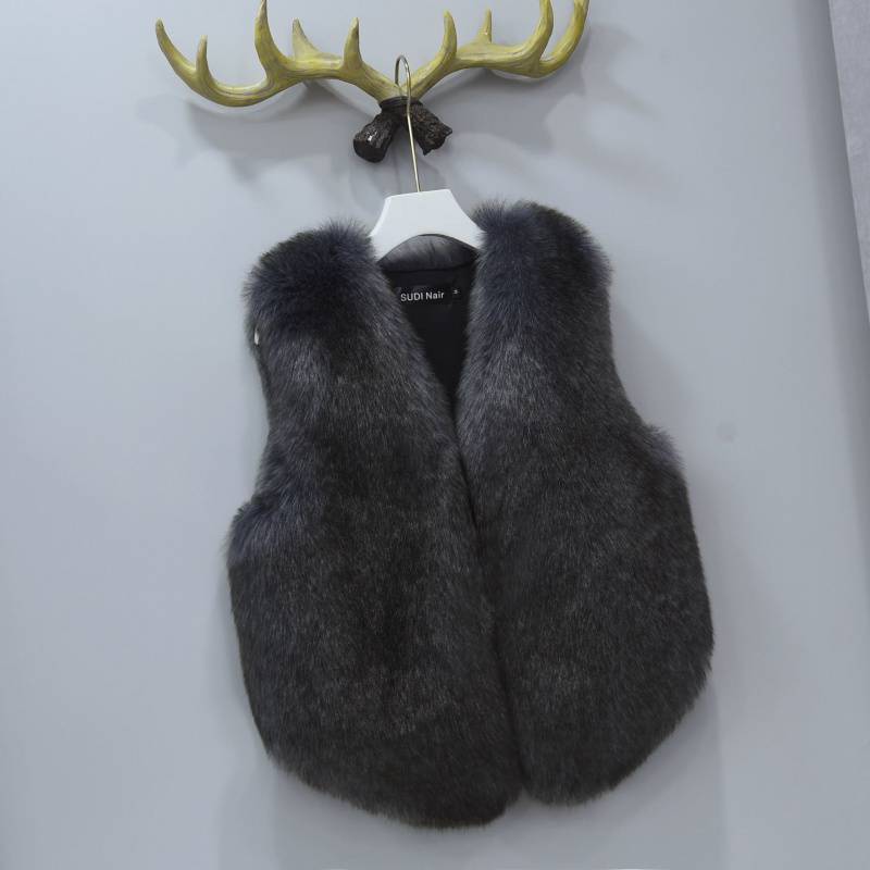 Väst för Dam – Kort Ärmlös Höst & Vintermodell i pälslook