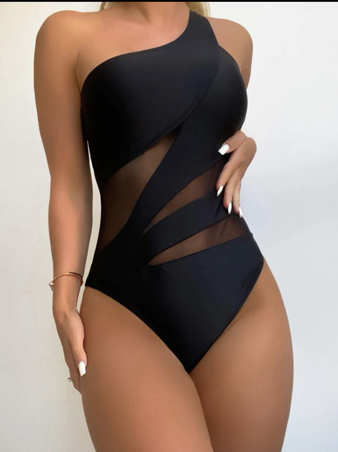 Elegant Dam Baddräkt – Enfärgad One-Piece Swimsuit