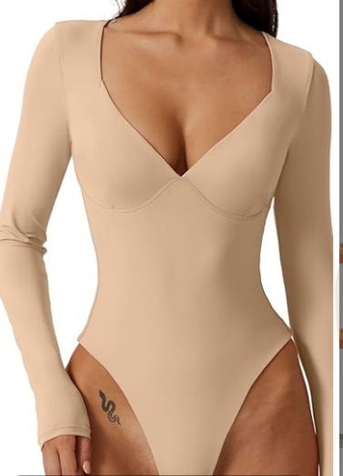 Elegant Bodysuit för Dam – Enkel One-Piece med T-back & Slimmande Korsett