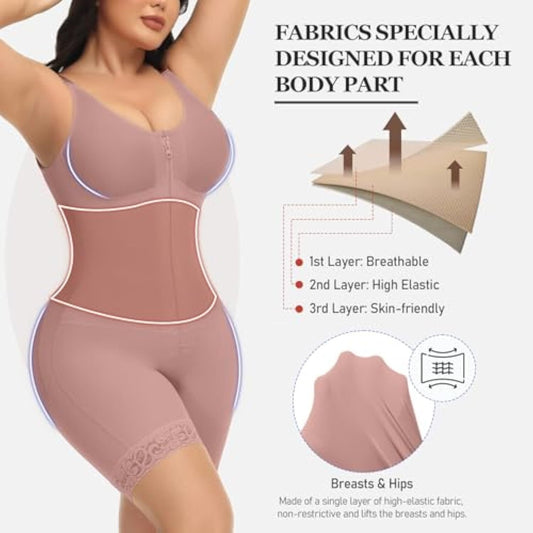 Korsett för Dam – One Piece med Bröstsöm & Dragkedja