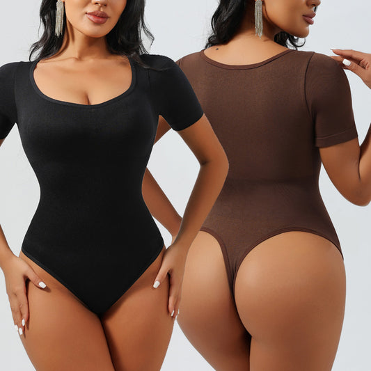 One-piece Korsett med Fyrkantig Ringning – Magformande & Höftlyftande Slim Fit
