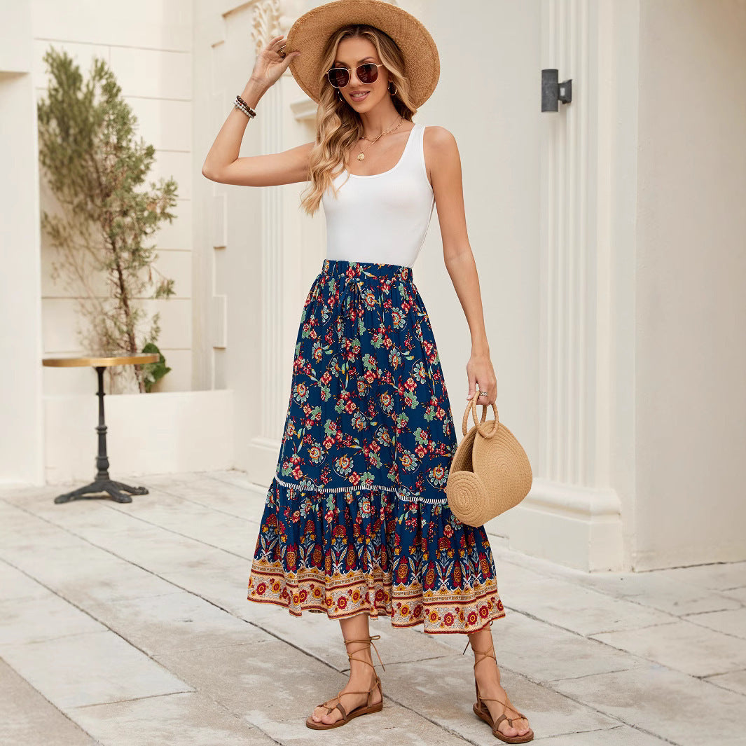 Kjol för Dam – Bohemisk Semestermodell i Lätt & Ledig Stil