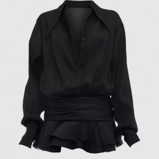 Klänning för Dam – Oregelbunden Design med Volanger i Trendig Hot Girl-stil