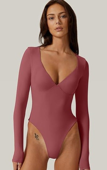 Elegant Bodysuit för Dam – Enkel One-Piece med T-back & Slimmande Korsett