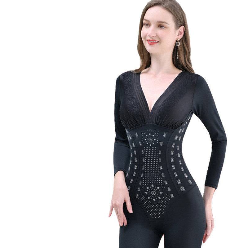 Shapewear overall dam – figurformande full body dräkt med koffein, långärmad & med ben