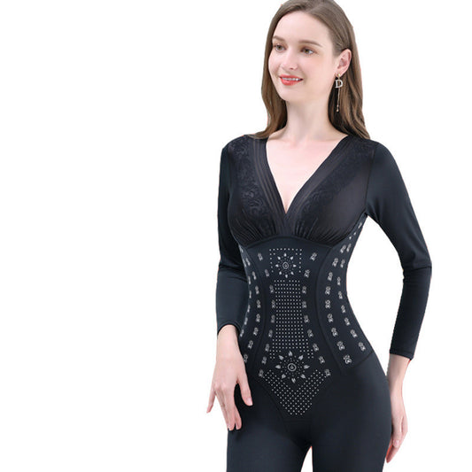 Shapewear overall dam – figurformande full body dräkt med koffein, långärmad & med ben