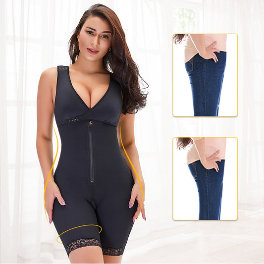 Shapewear Dam Plus Size – Kroppsformande Korsett med Dragkedja & Lyftande Effekt, Utan BH