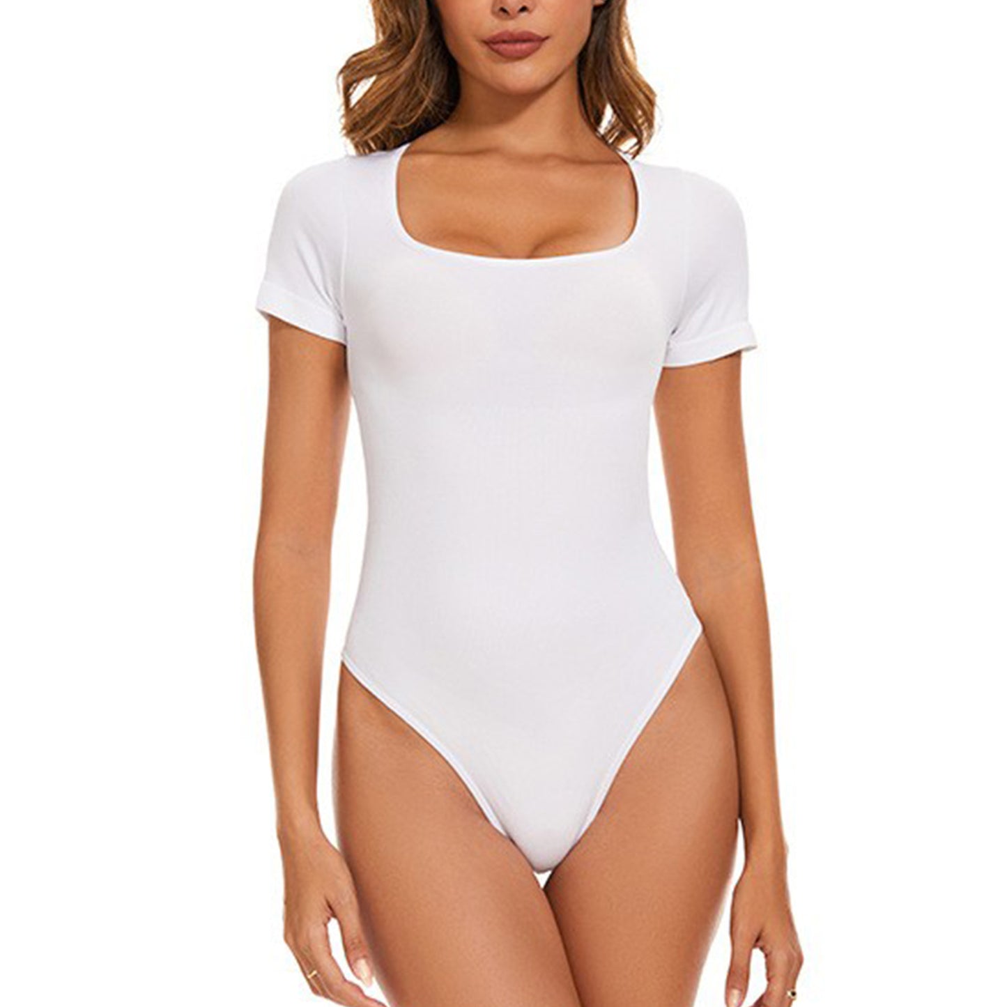 Body shaper dam – sömlös one piece korsett med kort ärm, mag- & midjekontroll