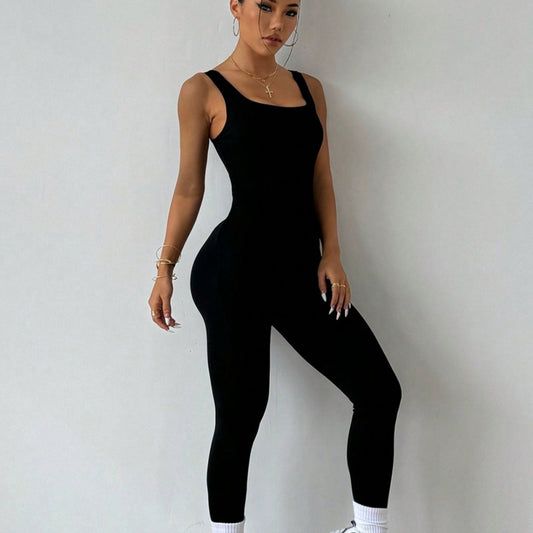 Jumpsuit för Dam – One Piece med Axelband, Öppen Rygg & Ankeldetalj