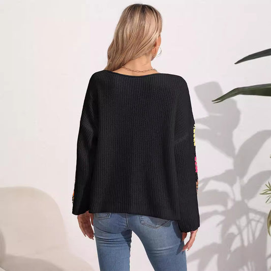 Stickad Tröja Dam – Pullover med Rund Hals i Elegant Design