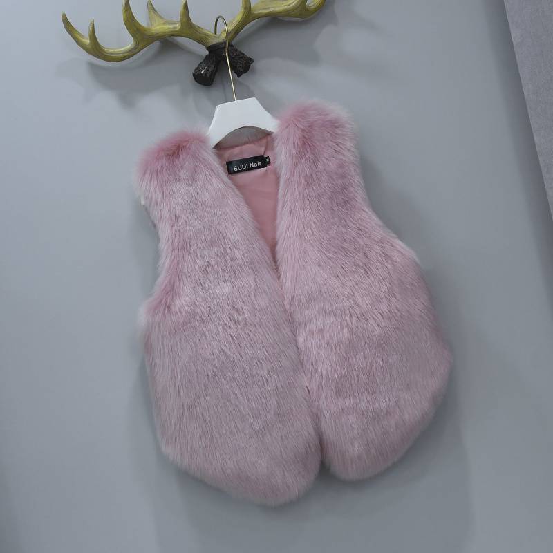 Väst för Dam – Kort Ärmlös Höst & Vintermodell i pälslook