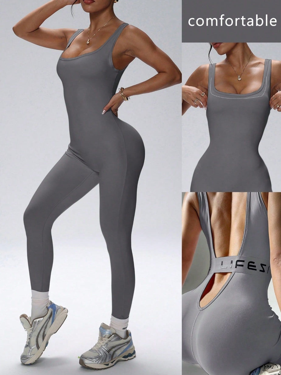 Jumpsuit för Dam – One Piece med Axelband, Öppen Rygg & Ankeldetalj